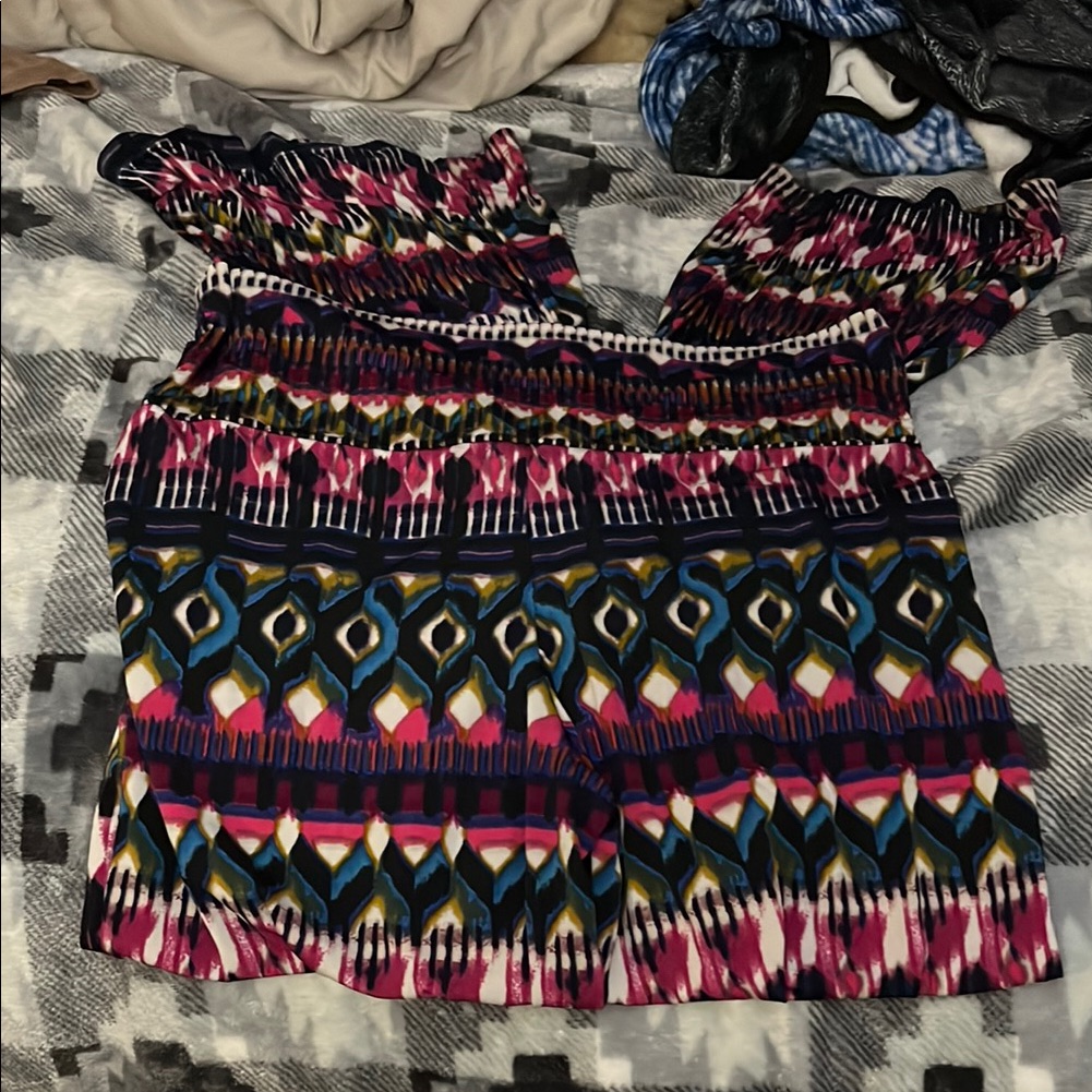 Multicolor Patterned Womens Festival Flares